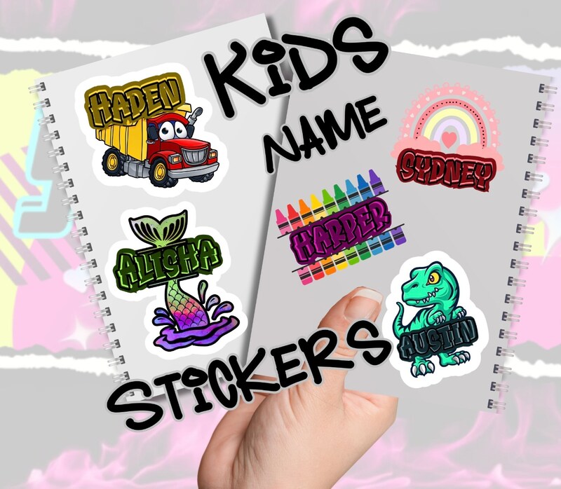 Kids Name Sticker Pack-Sheet, Daycare Name Labels, School Name